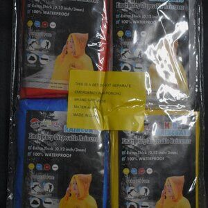 4-Pack Kids Emergency Disposable Rain Ponchos | Extra Thick 0.12mm Waterproof Ra